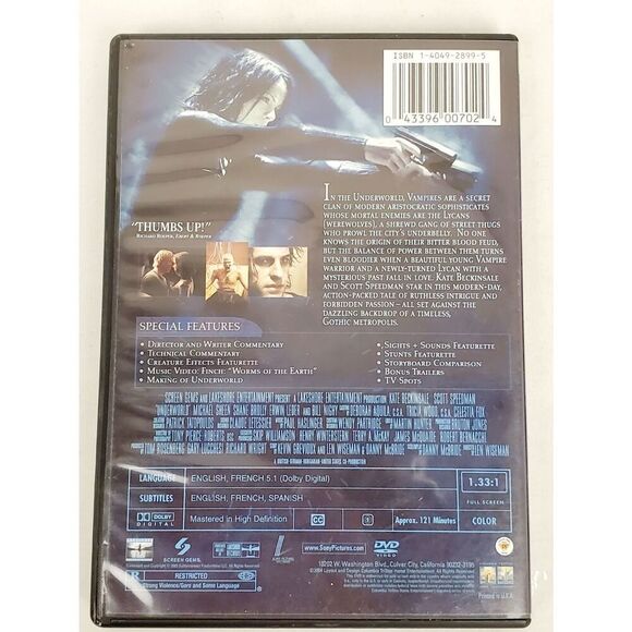 Underworld (DVD, 2003) Full Screen Special Edition - Kate Beckinsale, Action Thr - Picture 3 of 3